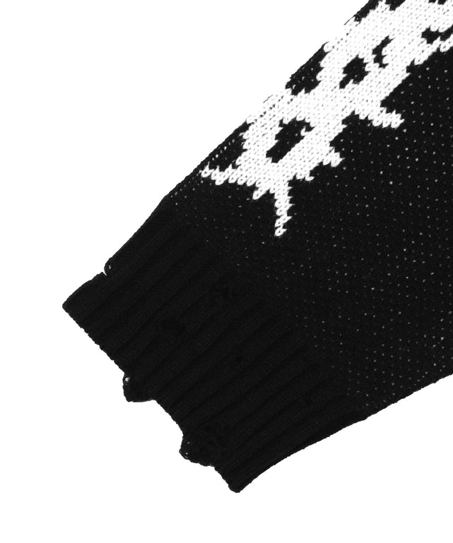 クロスダメージニットBIGブルゾン