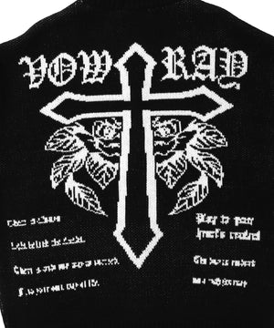 クロスダメージニットBIGブルゾン