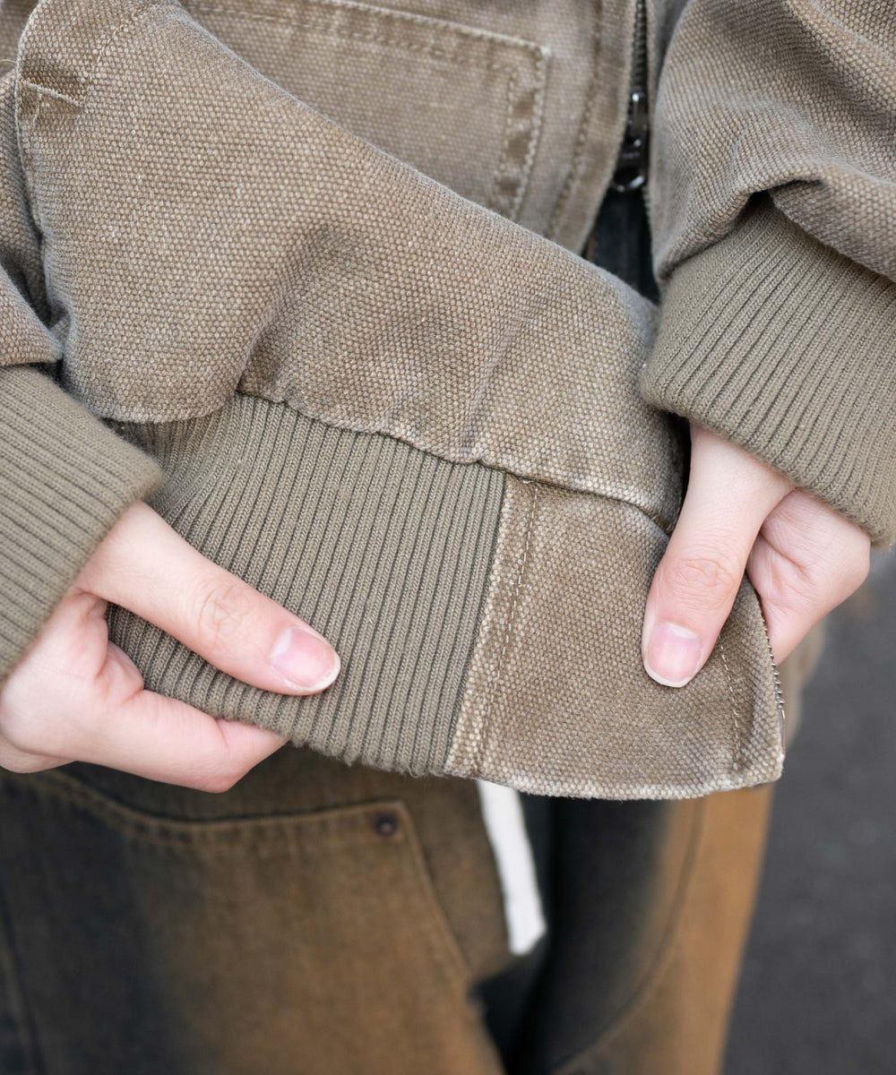 ヴィンテージウォッシュダックフードブルゾン