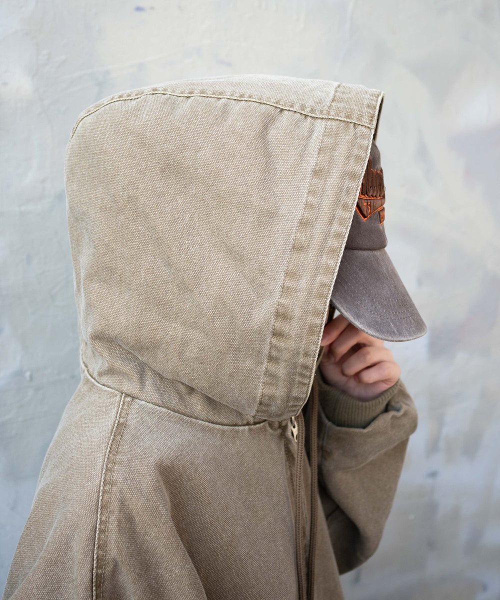 ヴィンテージウォッシュダックフードブルゾン