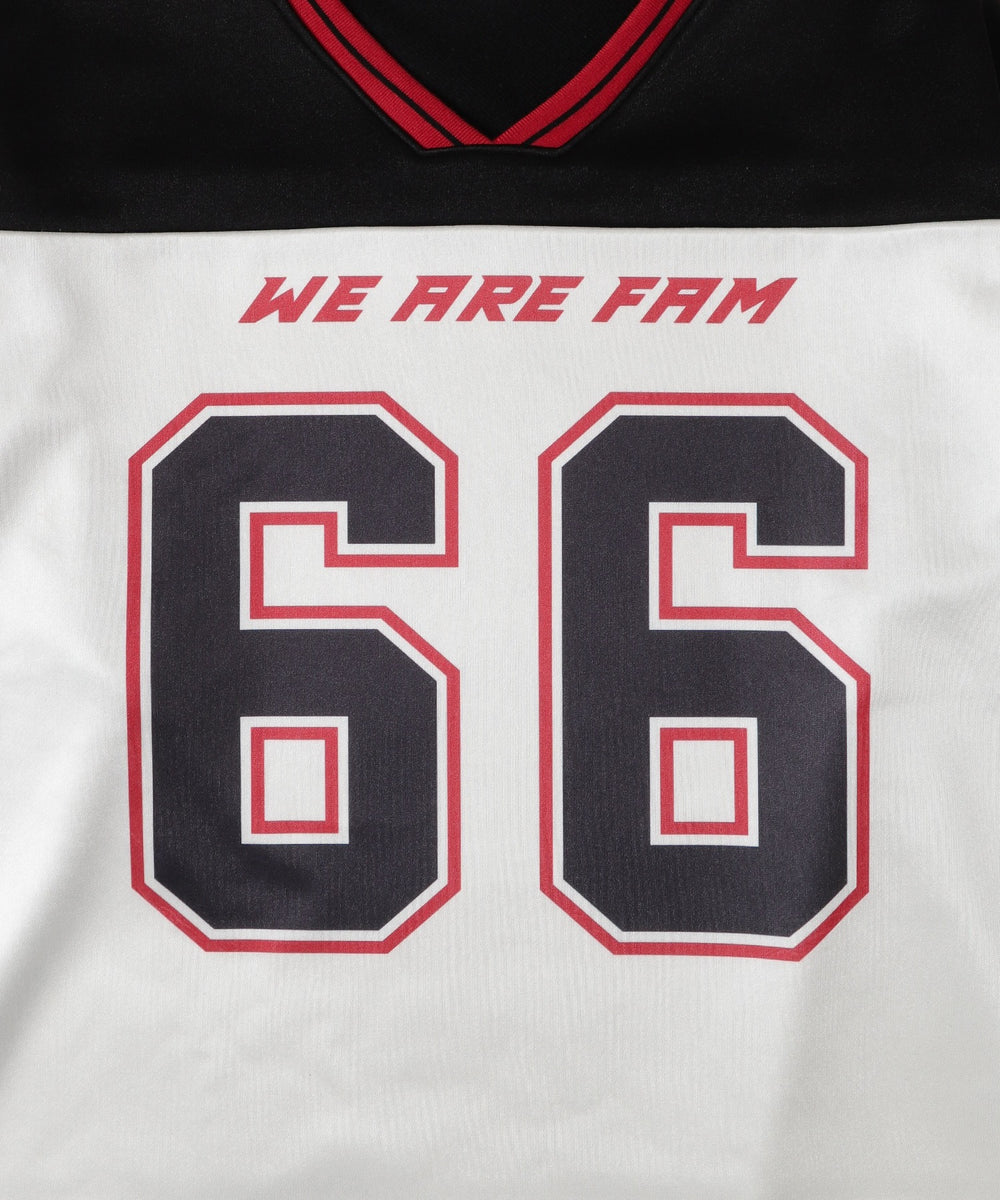 VネックナンバリングサテンBIGスウェット