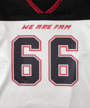 VネックナンバリングサテンBIGスウェット