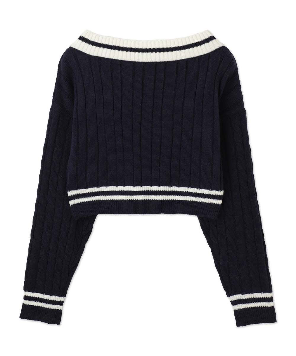 ワッペンチルデンVネックニット