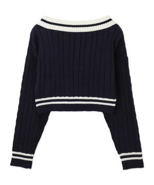 ワッペンチルデンVネックニット