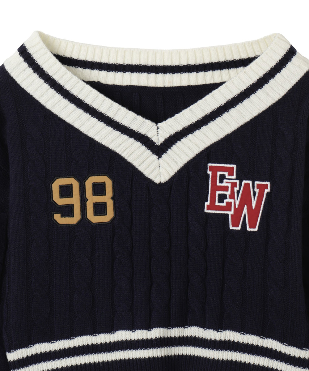 ワッペンチルデンVネックニット