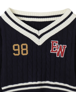 ワッペンチルデンVネックニット