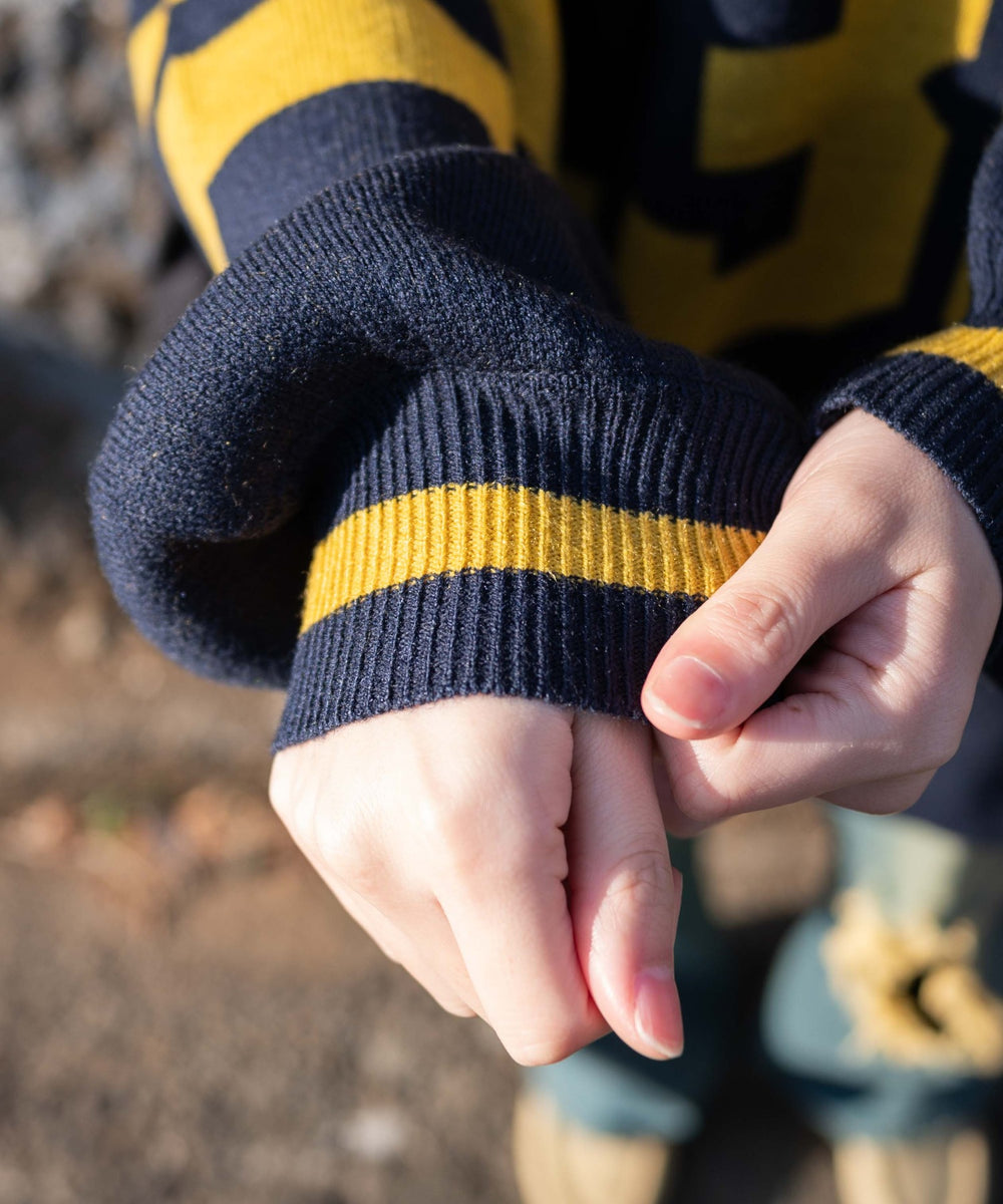 ナンバリングジャガードVネックニット