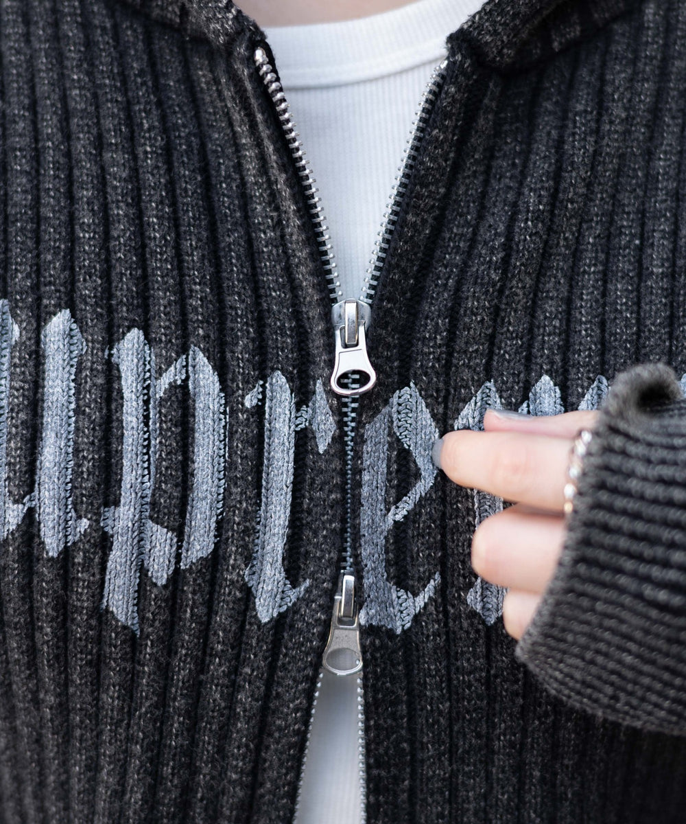 ストーンウォッシュニットパーカー