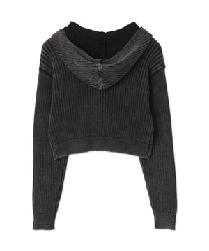 ストーンウォッシュニットパーカー