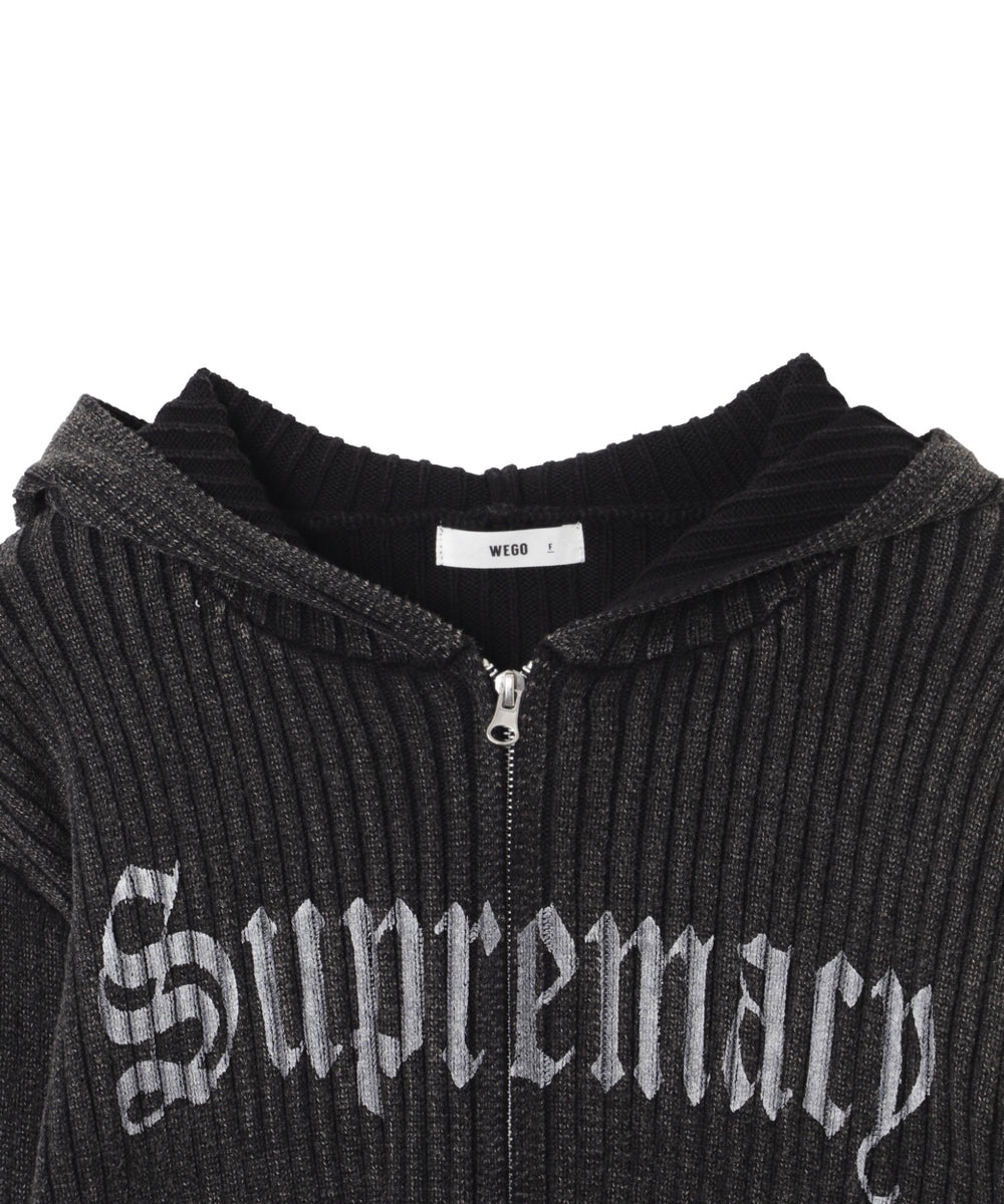 ストーンウォッシュニットパーカー