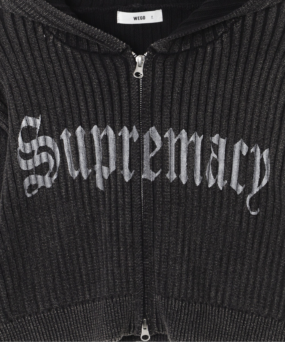 ストーンウォッシュニットパーカー