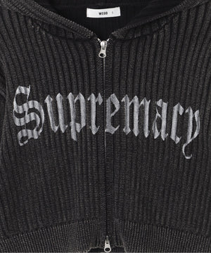 ストーンウォッシュニットパーカー