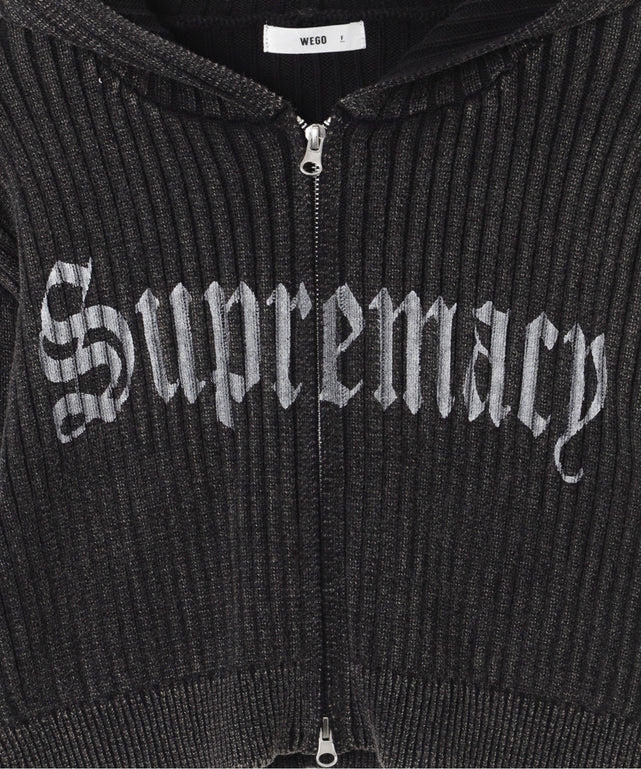 ストーンウォッシュニットパーカー