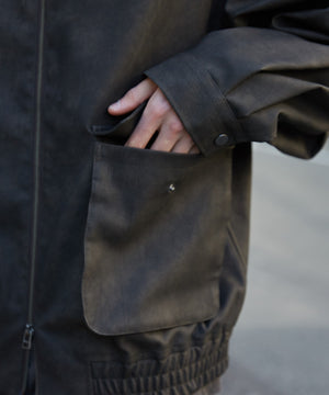 合皮ダブルZIPフライトジャケット