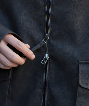 合皮ダブルZIPフライトジャケット