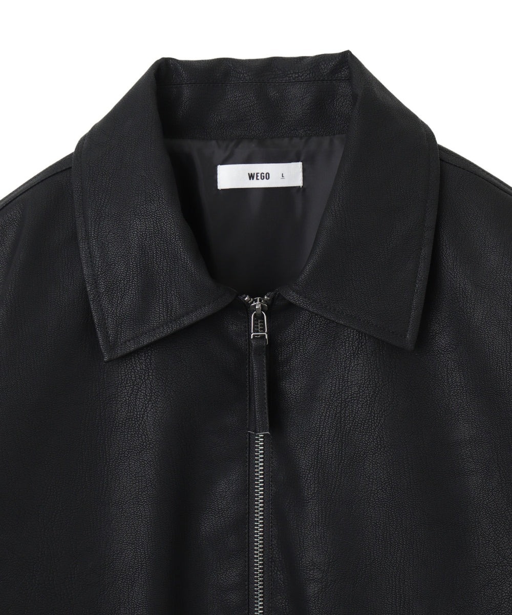 合皮ダブルZIPフライトジャケット