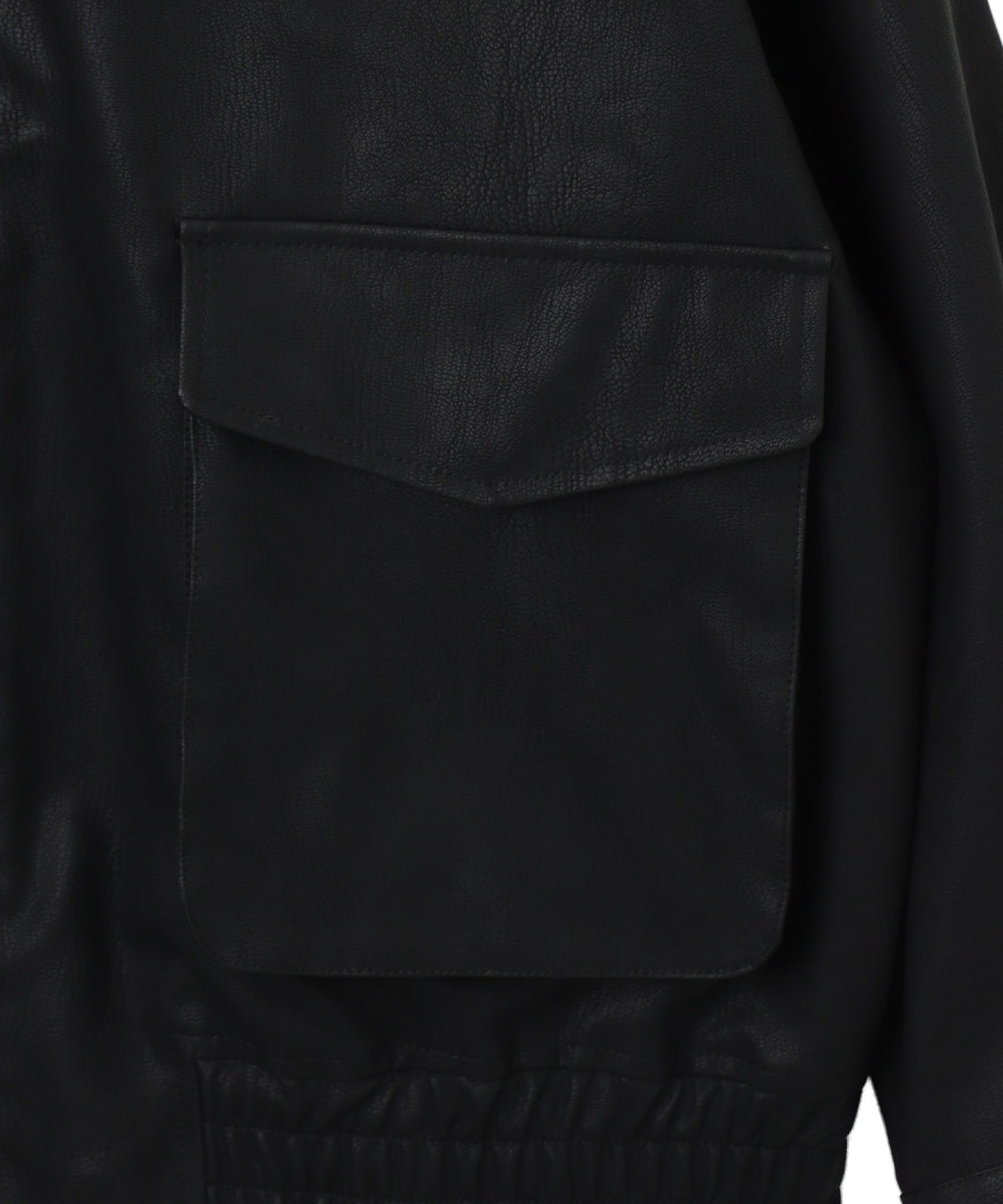 合皮ダブルZIPフライトジャケット