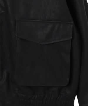 合皮ダブルZIPフライトジャケット