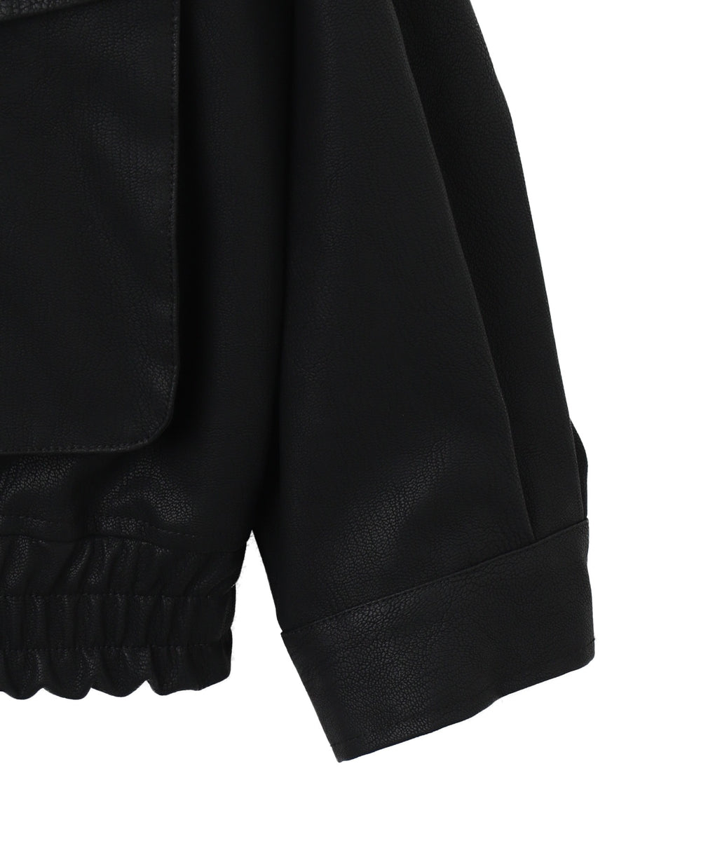 合皮ダブルZIPフライトジャケット