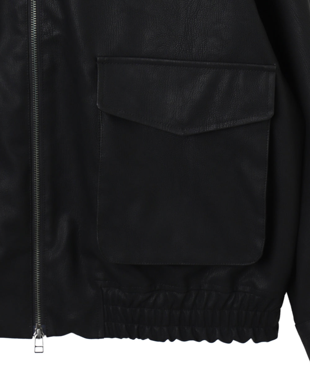 合皮ダブルZIPフライトジャケット