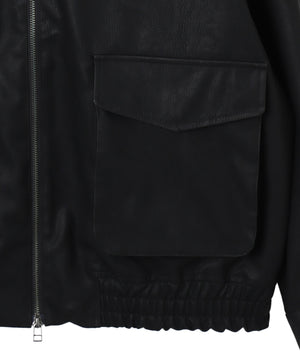 合皮ダブルZIPフライトジャケット