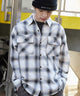オンブレチェックシャツ（LS）/柄2 モデル：180cm L着用