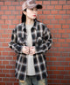 オンブレチェックシャツ（LS）/柄9 モデル：161cm S着用