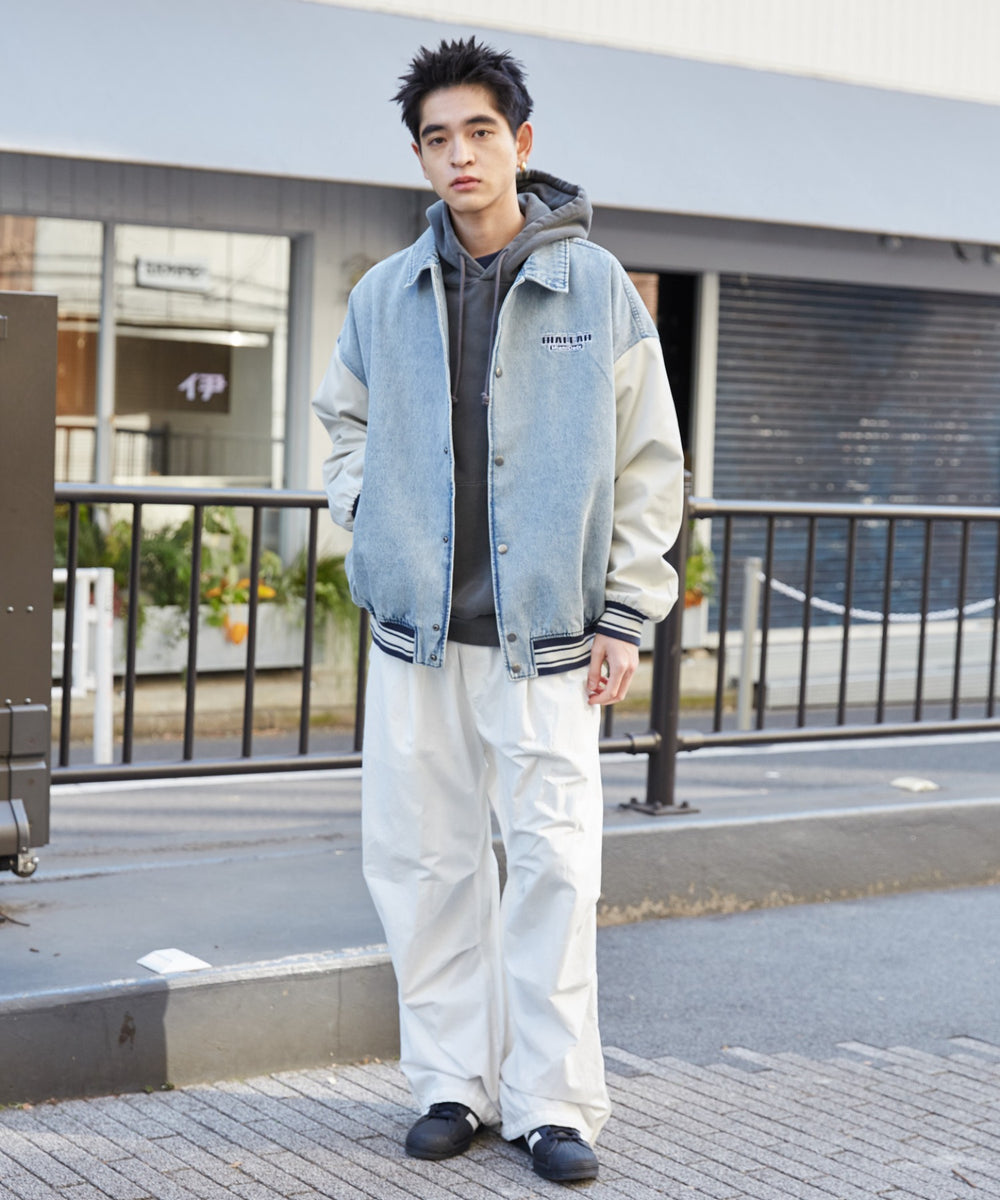 デニム淡加工 モデル：180cm L着用