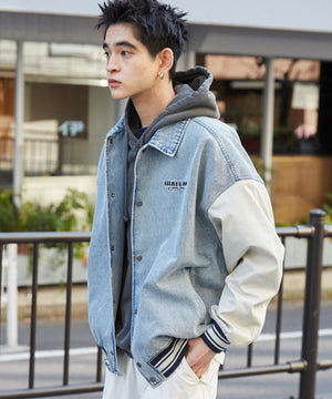 デニム淡加工 モデル：180cm L着用