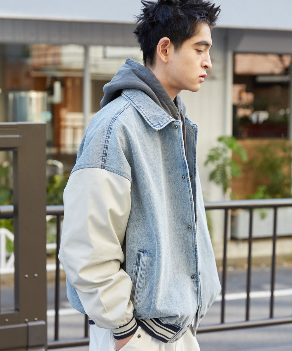 デニム淡加工 モデル：180cm L着用