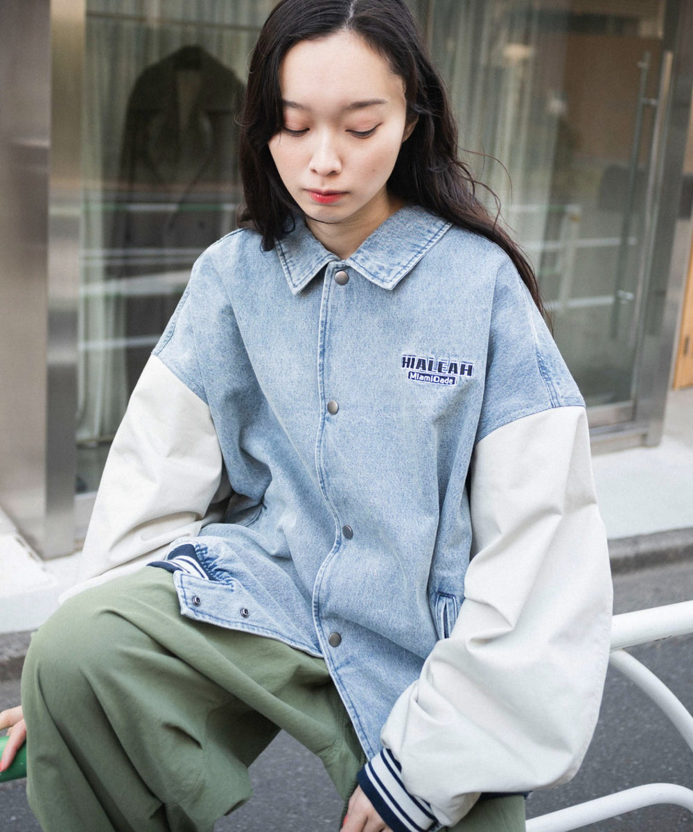 デニム淡加工 モデル：161cm L着用