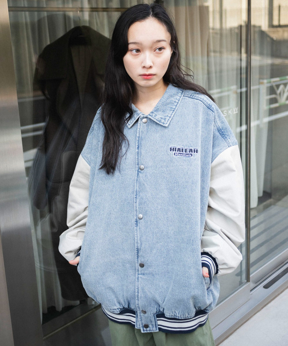 デニム淡加工 モデル：161cm L着用