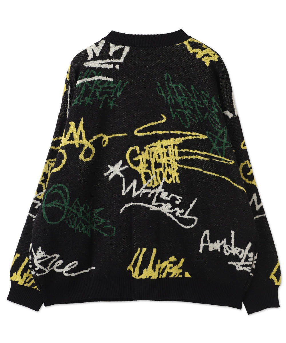 リラックスフィットパターンカーディガン