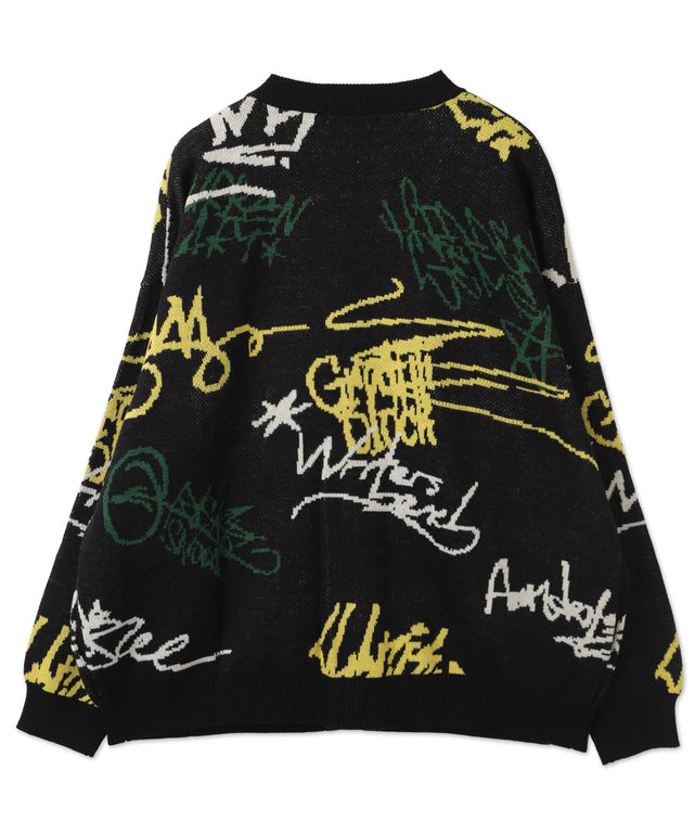 リラックスフィットパターンカーディガン