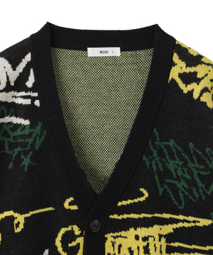 リラックスフィットパターンカーディガン