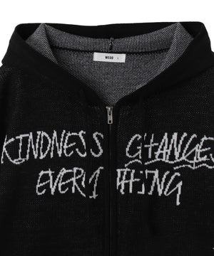 ジャガードグラフィックニットZIPパーカー