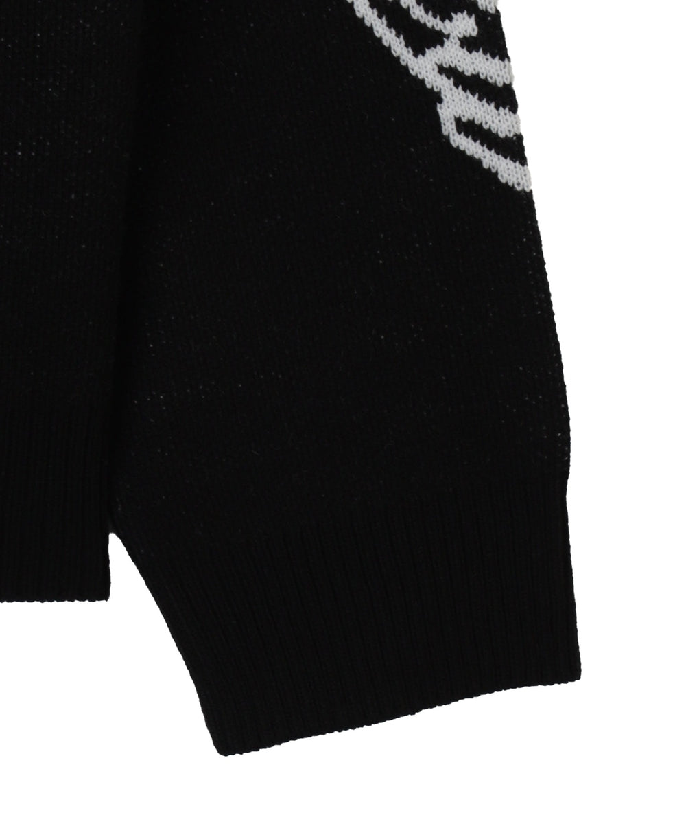 ジャガードグラフィックニットZIPパーカー