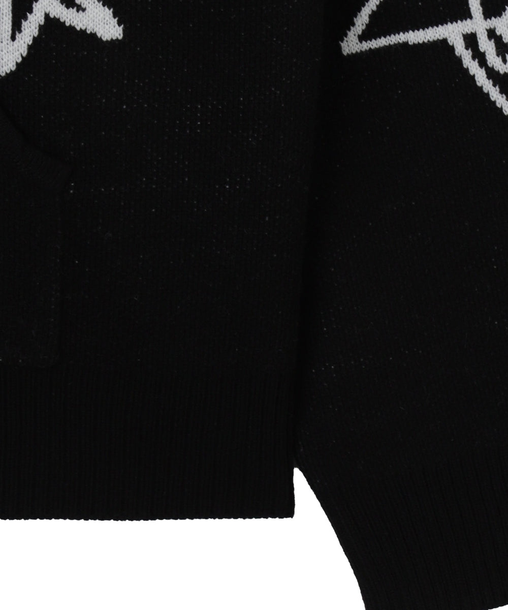 ジャガードグラフィックニットZIPパーカー