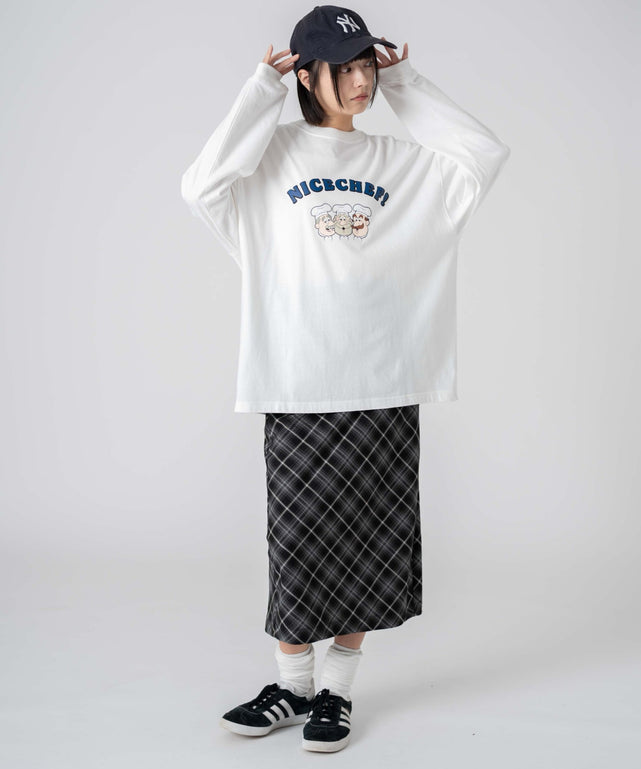 柄6 ホワイト モデル：168㎝　L着用