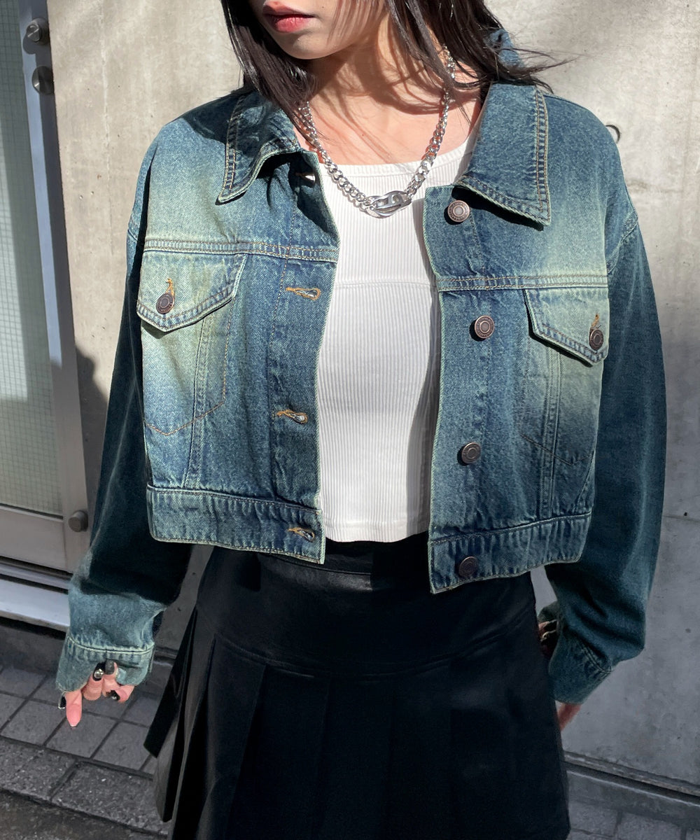 デニム中濃加工 モデル：160cm F着用