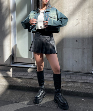 デニム中濃加工 モデル：160cm F着用