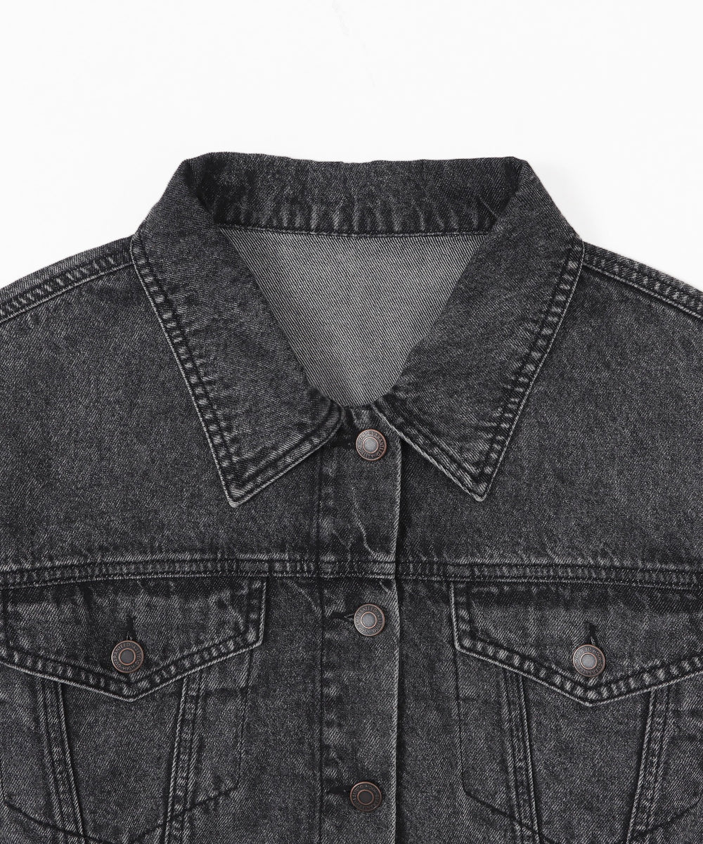 ヴィンテージウォッシュショートデニムジャケット