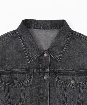 ヴィンテージウォッシュショートデニムジャケット