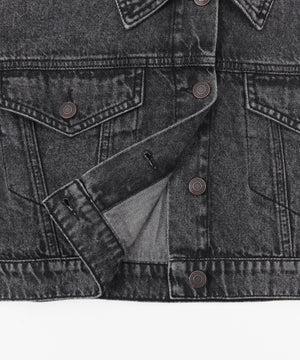 ヴィンテージウォッシュショートデニムジャケット