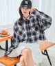 チェックショートシャツ/ブラック モデル：165cm F着用