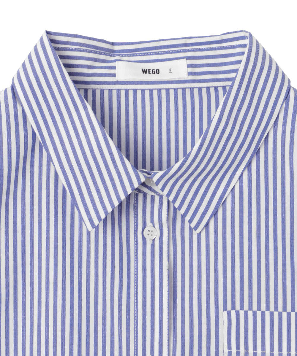 刺繍ストライプBIGシャツ