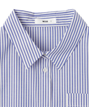 刺繍ストライプBIGシャツ