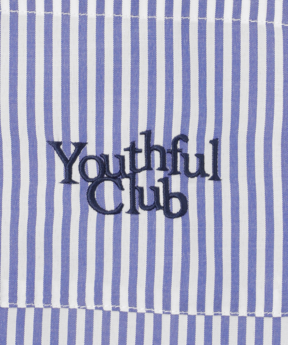 刺繍ストライプBIGシャツ