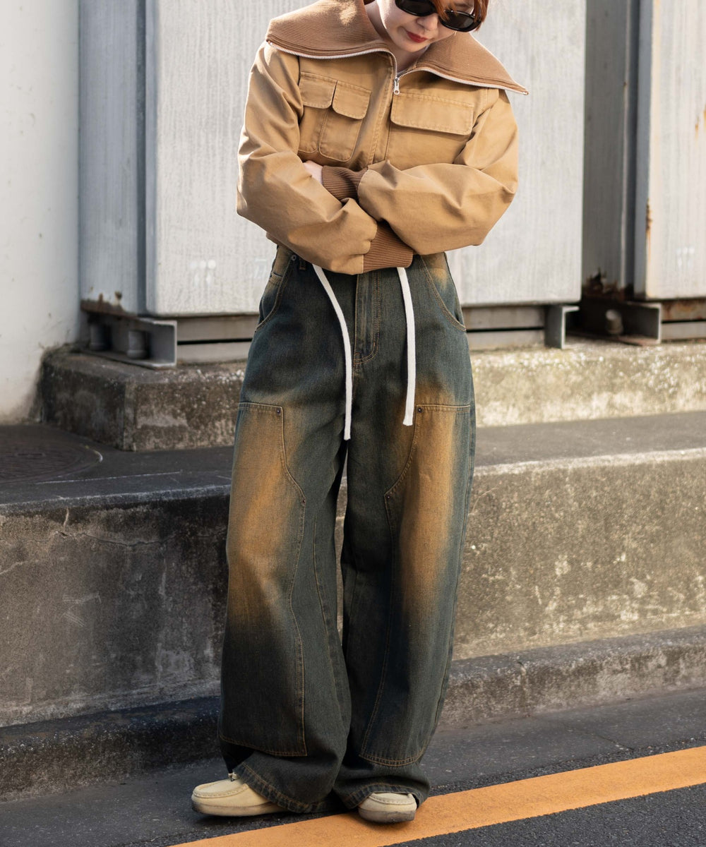 ベージュ モデル：155cm F着用