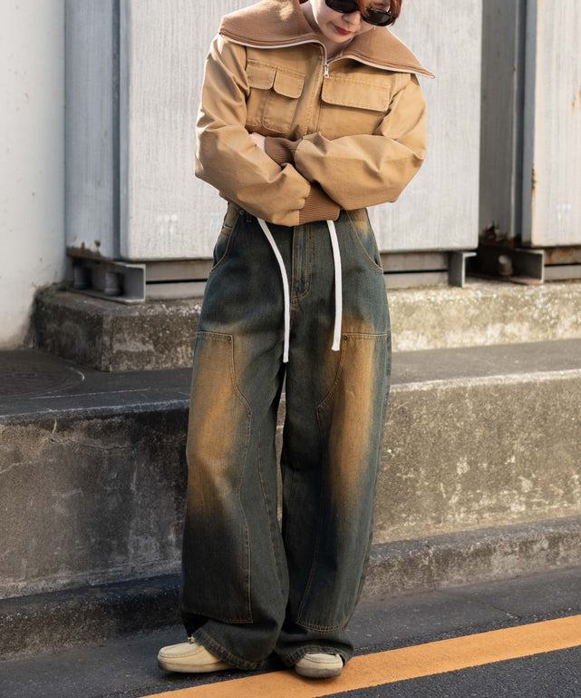 ベージュ モデル：155cm F着用